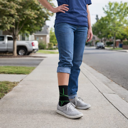 Fascifix Foot Compression Sleeve - Figure-8 AnchorLock Arch & Ankle Support